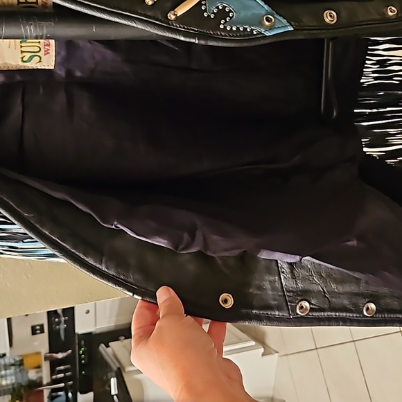 Sunriders Western Wear Turquoise & Black Fringe Bone Bead Riders Jacket sz L - Picture 9 of 13